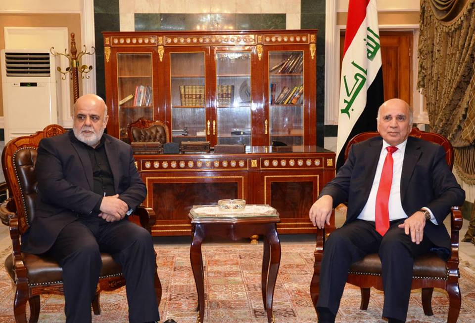 Deputy Prime Minister for Economic Affairs and Minister of Finance Dr. Fuad Hussein receives HE the Ambassador of the Islamic Republic of Iran in Baghdad and his accompanying delegation. 45643531_2172146076437217_1490902617251905536_n