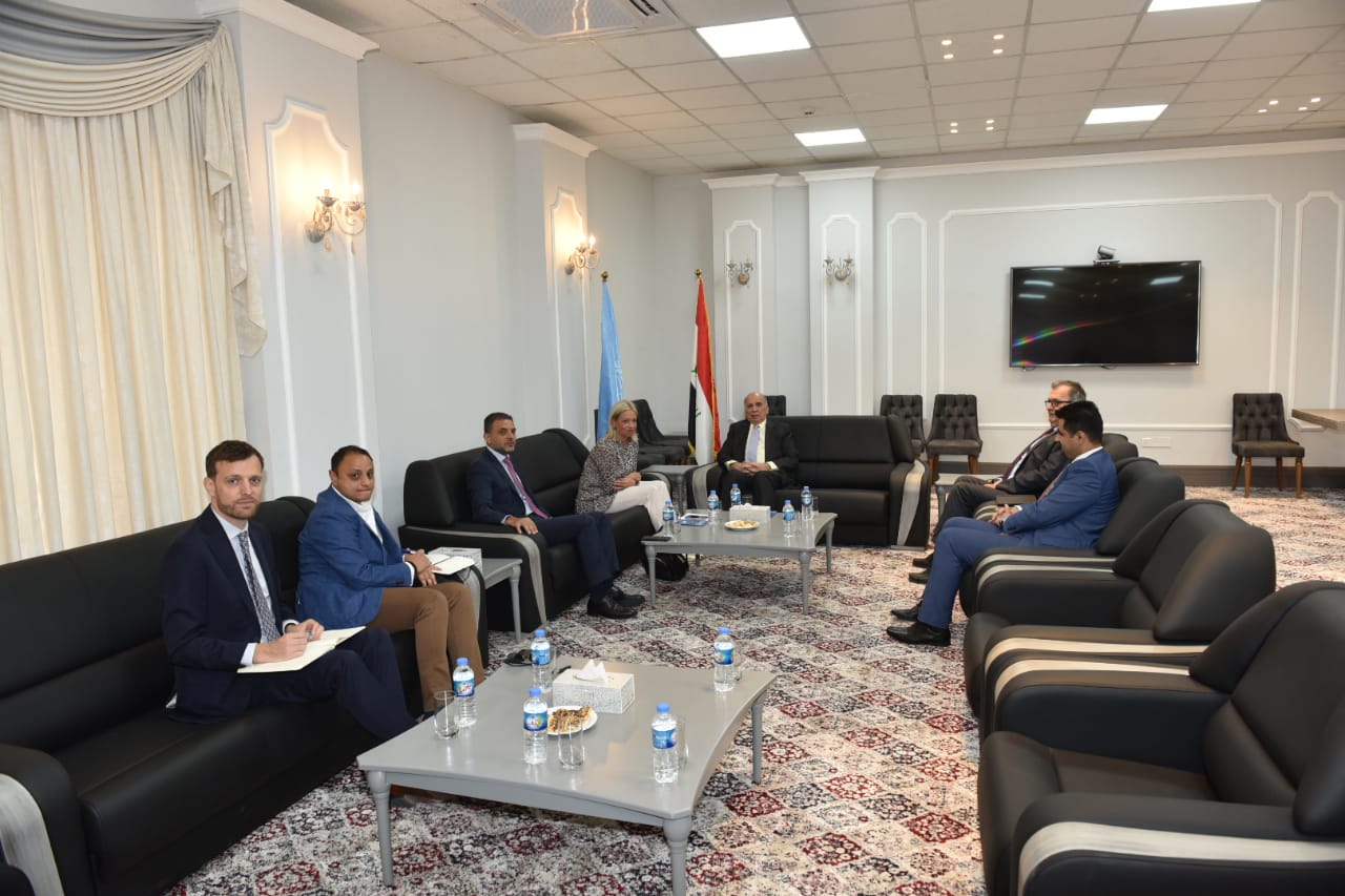 Deputy Prime Minister for Economic Affairs and Minister of Finance visits the United Nations headquarters in Iraq and meets with the Special Representative of the Secretary-General of the United Nations in Iraq. WhatsApp%20Image%202019-07-28%20at%205.33.03%20PM